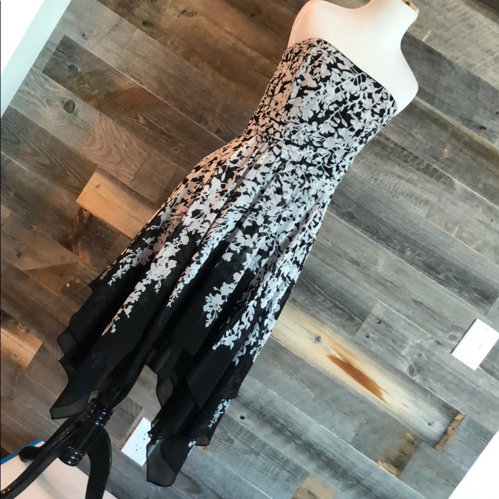 WHBM Stunning Strapless Asymmetrical Dress, Size 8